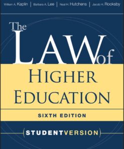 The Law of Higher Education 6th Edition - Original PDF ebook